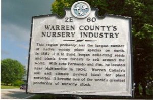 Warren County's Nursery Industry Tennessee State Sign 2E 60