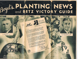 Boyd's Planting News and Betz Victory Guide